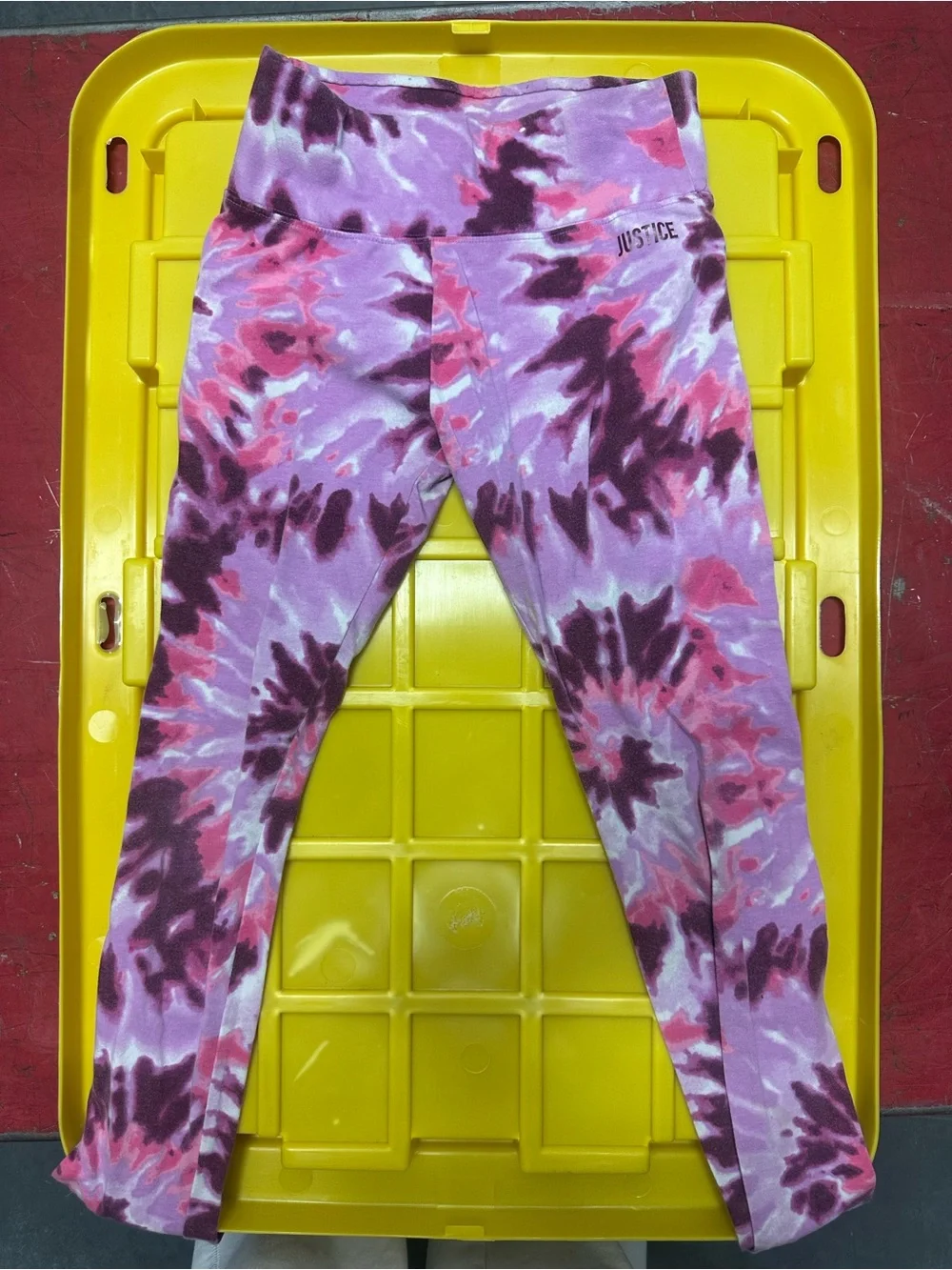 Justice Pink and Purple Tie-Dye Leggings